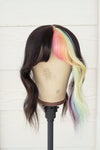 Bubble Bath Pastel Split Dye Wig Topper - Dark Brown Base