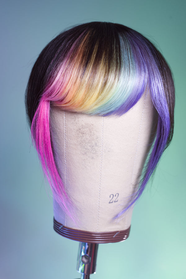 Bubble Bath Side Swoop Bang - Dark Brown Base