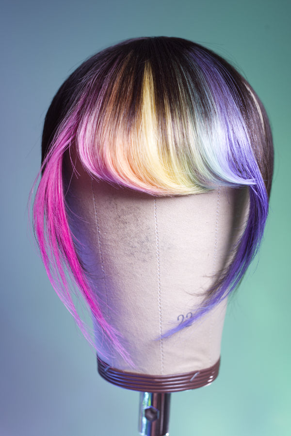 Bubble Bath Side Swoop Bang - Dark Brown Base