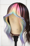 Bubble Bath Ombre Curtain Bang Wig Topper - Dark Brown Base