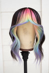 Bubble Bath Ombre Curtain Bang Wig Topper - Dark Brown Base