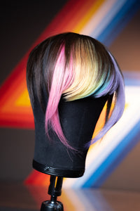 Bubble Bath Side Swoop Bang - Dark Brown Base
