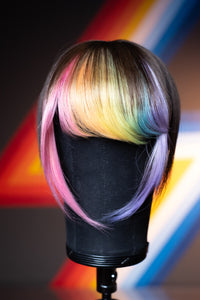 Bubble Bath Side Swoop Bang - Dark Brown Base