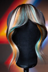Cowboy Calico Long Wispy Bang - Medium Brown Base