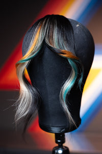Cowboy Calico Long Wispy Bang - Natural Black Base