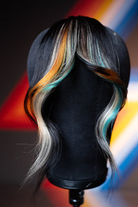 Cowboy Calico Long Wispy Bang - Natural Black Base