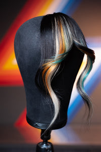 Cowboy Calico Long Wispy Bang - Natural Black Base