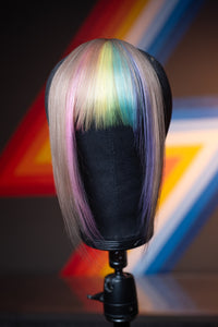 Bubble Bath Striped Long Wispy Bang - Natural Blonde Base