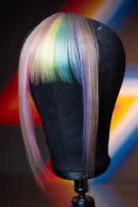 Bubble Bath Striped Long Wispy Bang - Natural Blonde Base