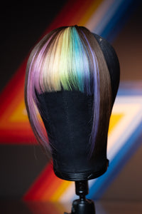 Bubble Bath Striped Long Wispy Bang - Light Brown Base
