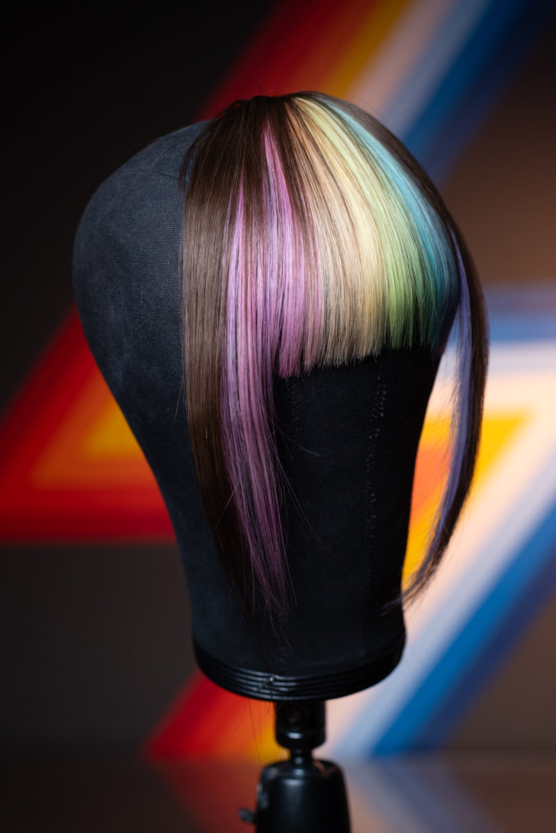 Bubble Bath Striped Long Wispy Bang - Light Brown Base