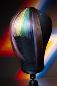 Bubble Bath Striped Long Wispy Bang - Light Brown Base