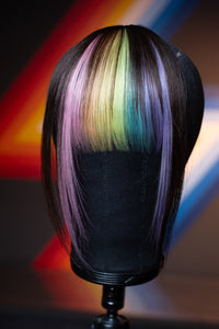 Bubble Bath Striped Long Wispy Bang - Medium Brown Base