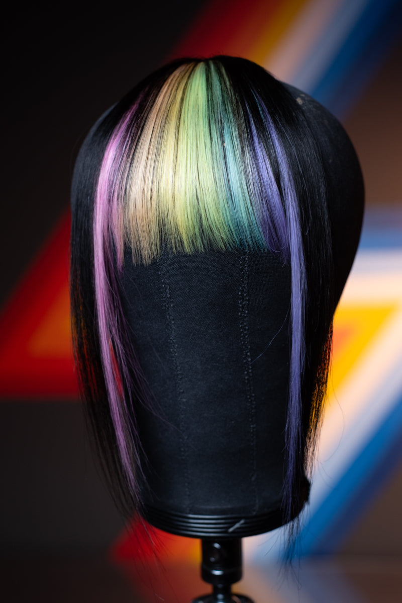 Bubble Bath Striped Long Wispy Bang - Natural Black Base