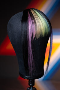 Bubble Bath Striped Long Wispy Bang - Natural Black Base