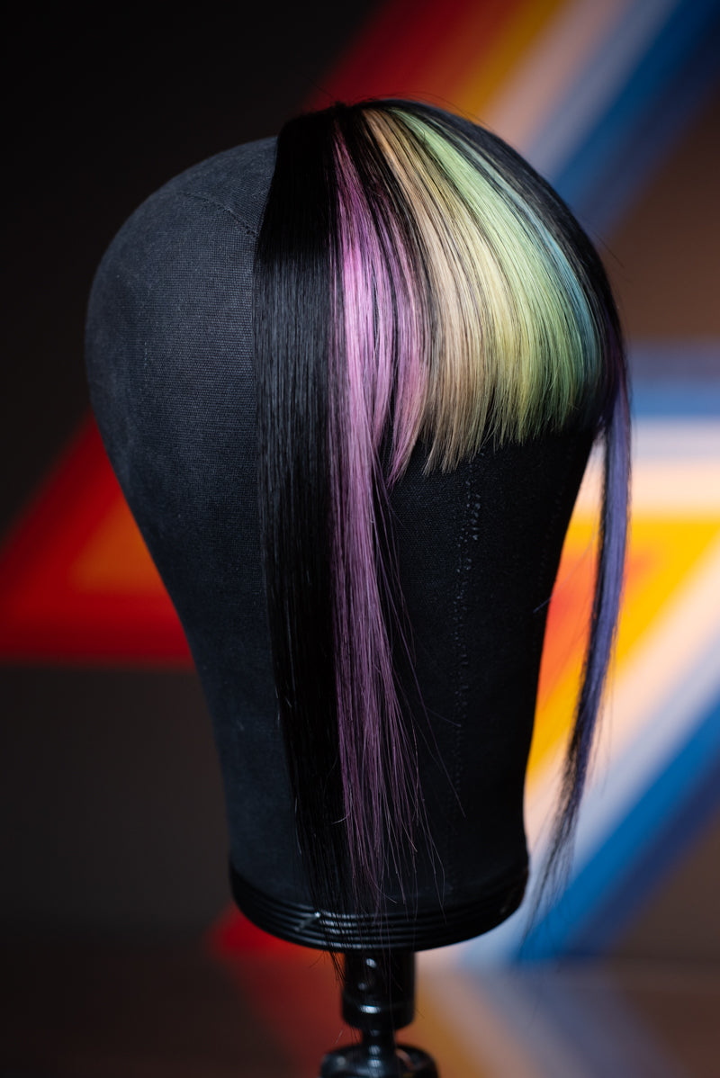 Bubble Bath Striped Long Wispy Bang - Natural Black Base