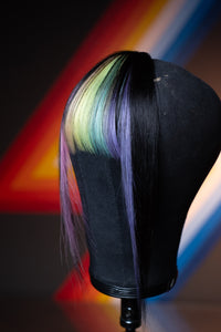 Bubble Bath Striped Long Wispy Bang - Natural Black Base