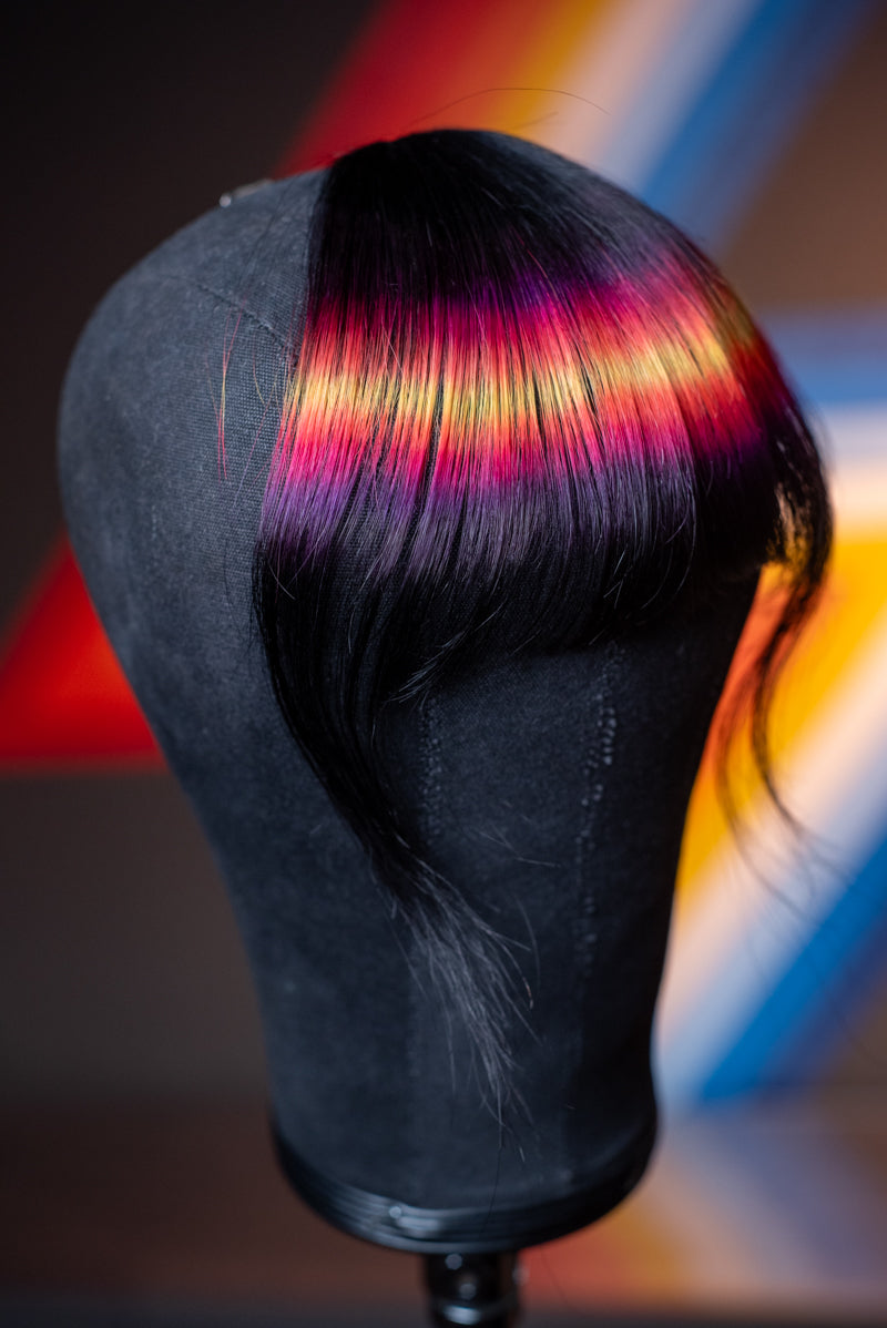 Tequila Sunrise Wispy Bang - Natural Black Base