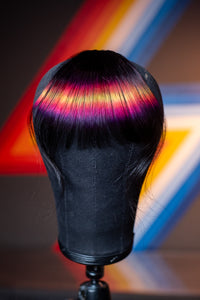 Tequila Sunrise Wispy Bang - Dark Brown Base