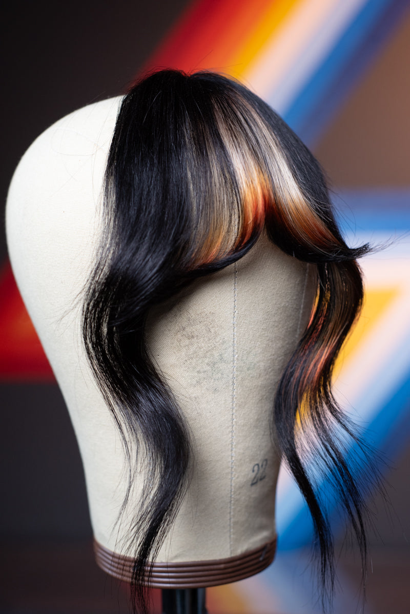 Foxy Asymmetrical Wispy Bang - Natural Black Base