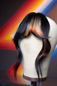Foxy Asymmetrical Wispy Bang - Natural Black Base