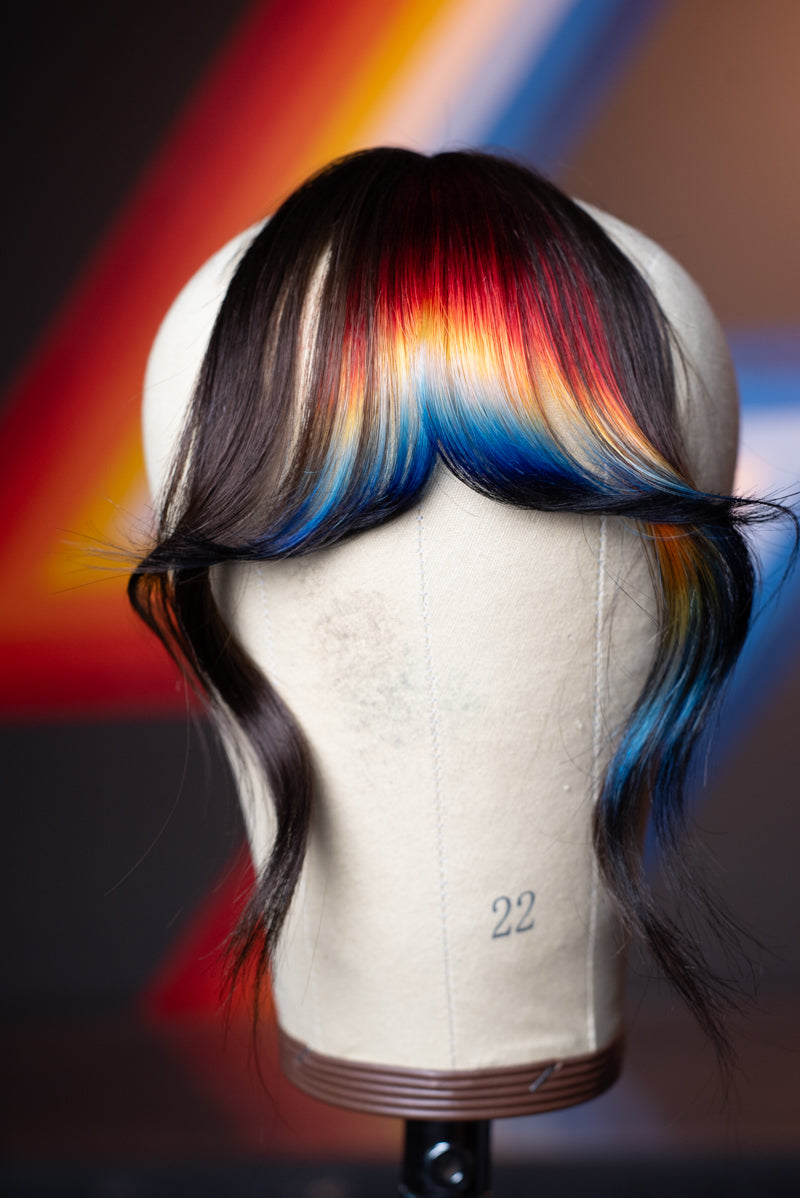 Signature Asymmetrical Wispy Bang - Medium Brown Base