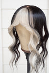 Platinum Face Fram Wig Topper - Natural Black Base