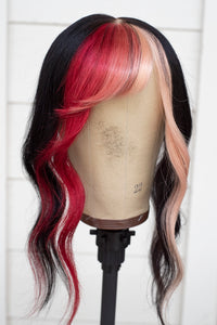 Rose Side Swoop Bang - Natural Black Base