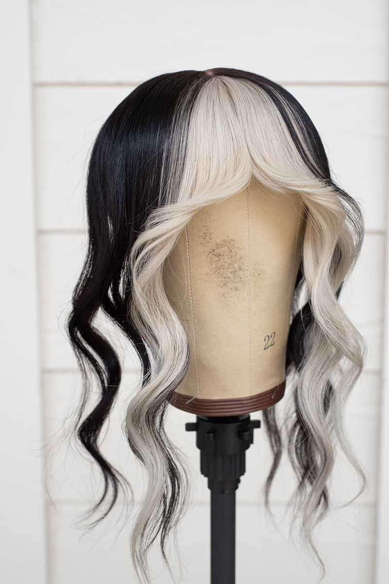 Platinum Face Fram Wig Topper - Natural Black Base